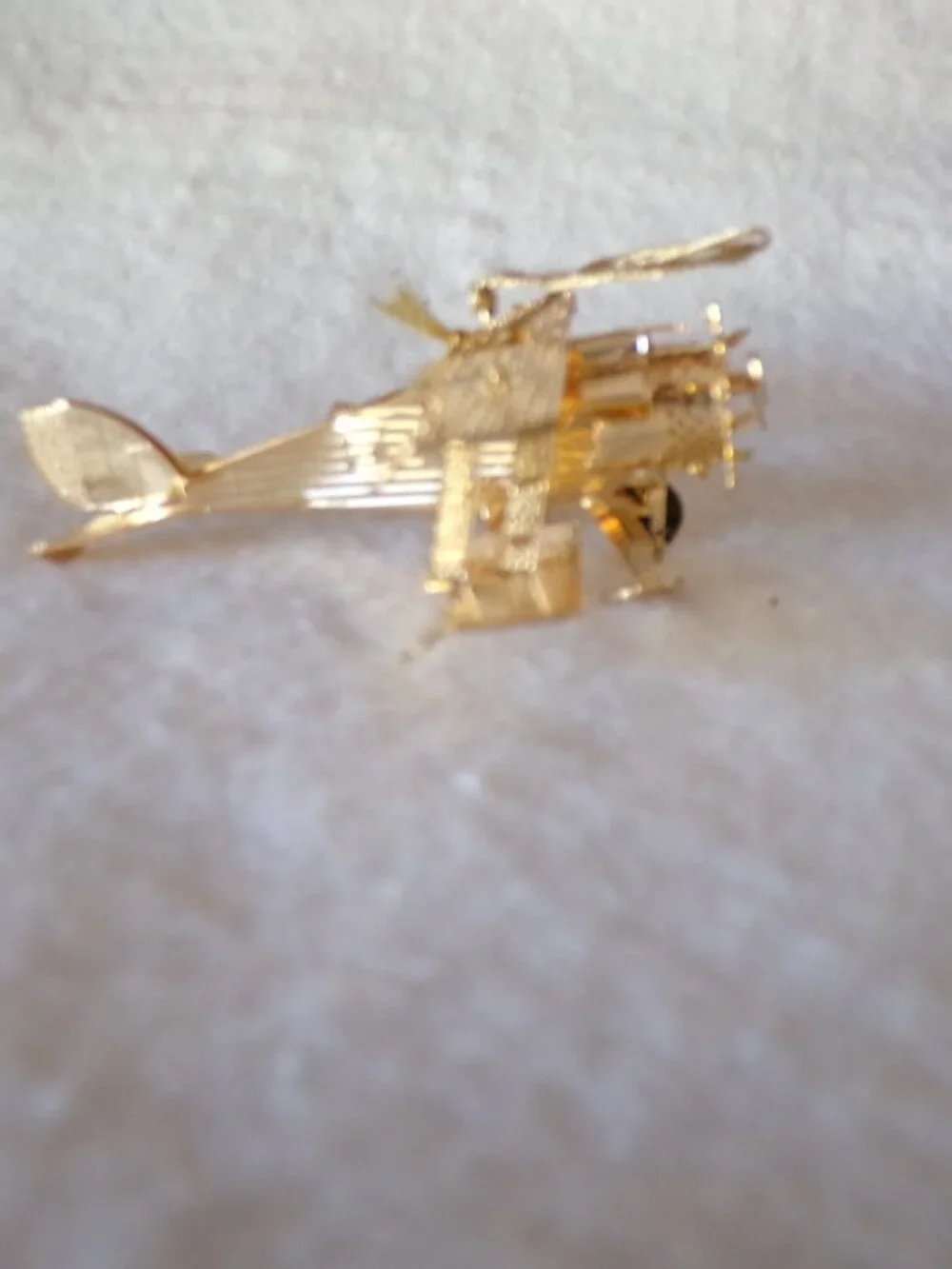 Baldwin Brass Biplane Plane 24KT Gold Finished Brass